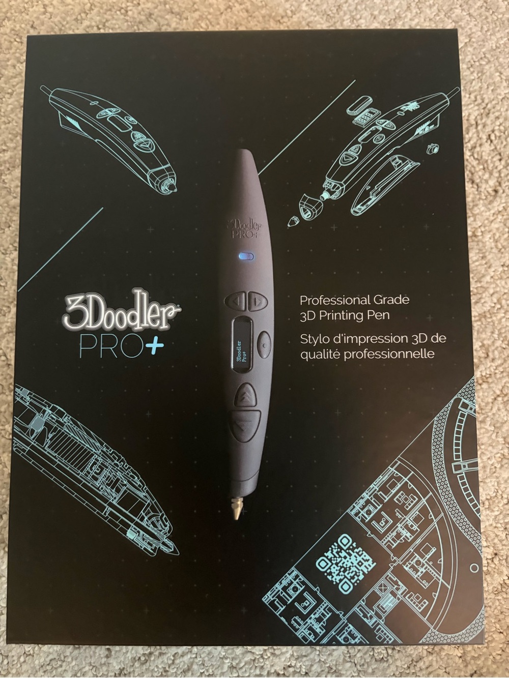 Black and Teal 3Doodler PRO+ Styled 3D Pen